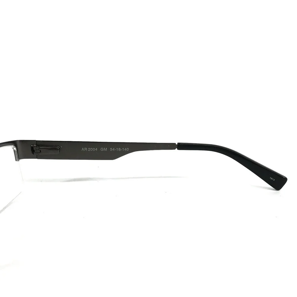 Alberto Romani Eyeglasses Frames AR2004 GM Gunmetal Rectangle Half Rim 54-18-140